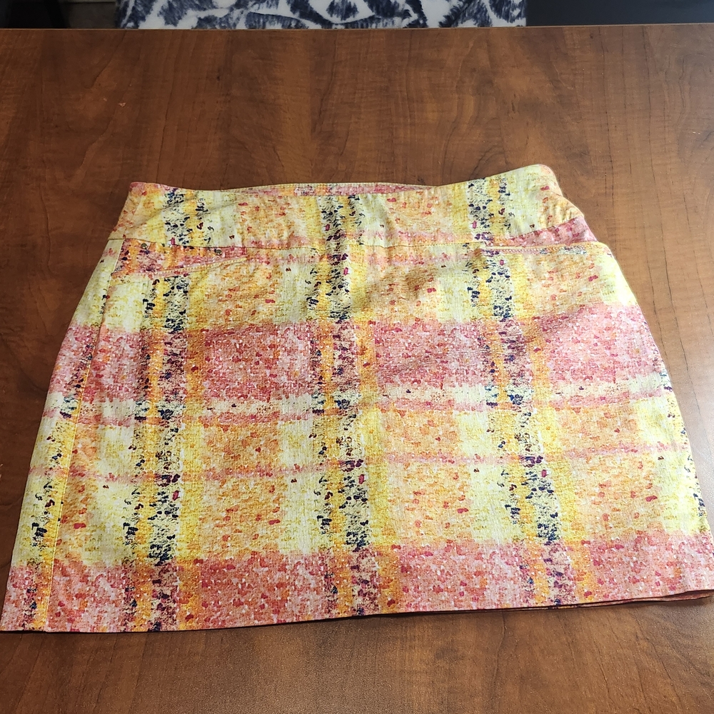 Attyre Pink and Orange Mini Pencil Skirt Casual